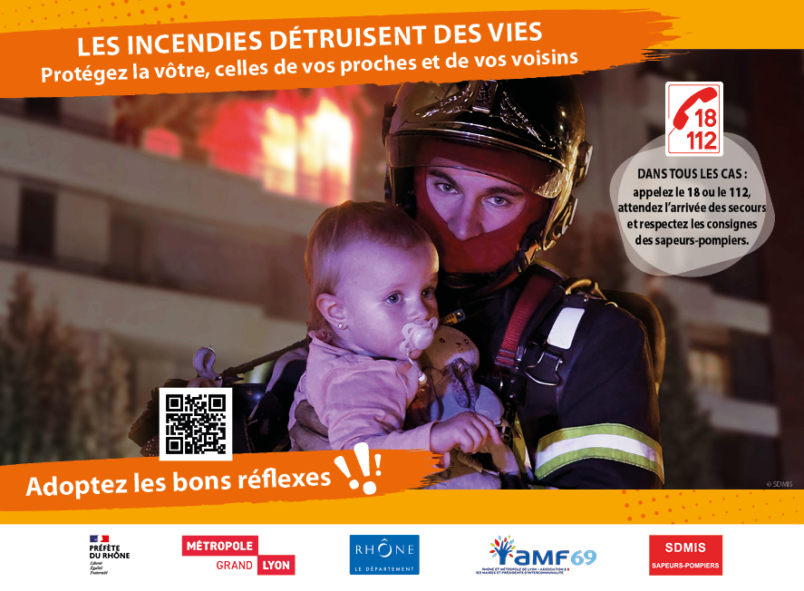 Affiche de prévention des incendies en habitation